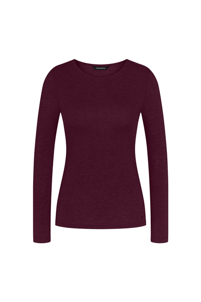 Triumph Beauty Layers LSL Top 04 Kadın Uzun Kollu T-Shirt Bordo
