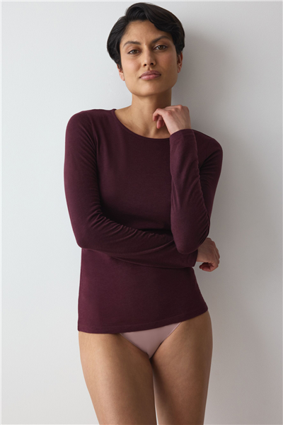 Triumph Beauty Layers LSL Top 04 Kadın Uzun Kollu T-Shirt Bordo