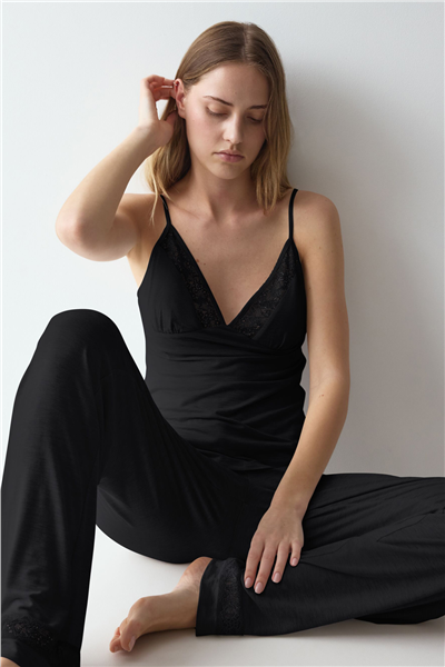 Triumph Comfort Allure Camisole Kadın Pijama Üstü Siyah