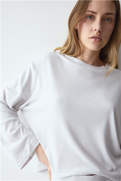 Triumph Cozy Comfort Top X 01 Kadın Uzun Kollu T-Shirt Gri
