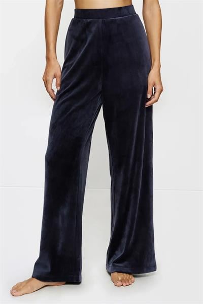 Triumph Sensual Velour Wide Leg Trousers Pijama Altı Mavi