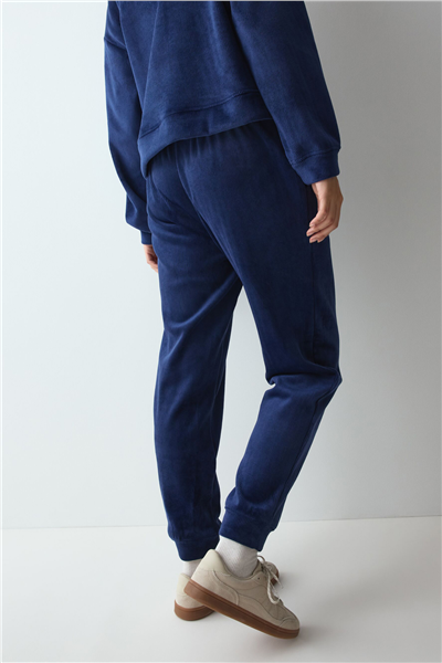 Triumph Velour Rib Trousers Kadın Eşofman Altı Lacivert