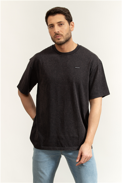 Under Armour UA M Hw Os Logo Wash SS Erkek Bisiklet Yaka T-Shirt