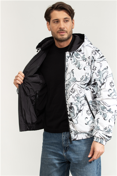 Versace Jeans Couture 50D Printed Porcelain Baroque Erkek Şişme Mont