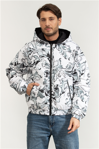 Versace Jeans Couture 50D Printed Porcelain Baroque Erkek Şişme Mont