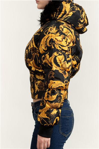 Versace Jeans Couture 50D Printed Porcelain Baroque Kadın Şişme Mont