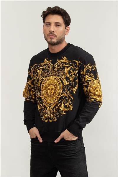 Versace Jeans Couture 72Up302 Panel P. Baroque Sun Erkek Bisiklet Yaka Sweatshirt