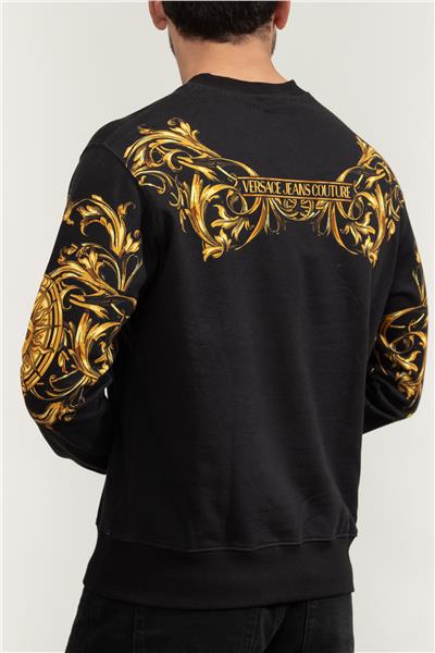 Versace Jeans Couture 72Up302 Panel P. Baroque Sun Erkek Bisiklet Yaka Sweatshirt