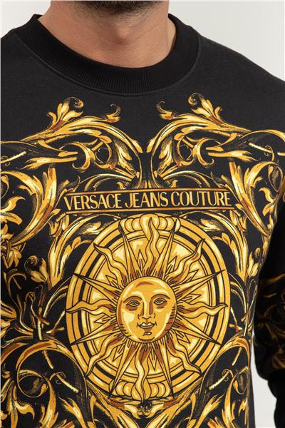 Versace Jeans Couture 72Up302 Panel P. Baroque Sun Erkek Bisiklet Yaka Sweatshirt