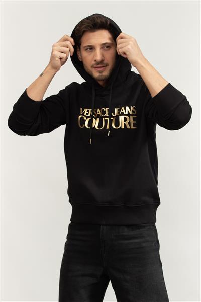 Versace Jeans Couture 72Up306 R Logo Thick Foil Erkek Kapüşonlu Sweatshirt