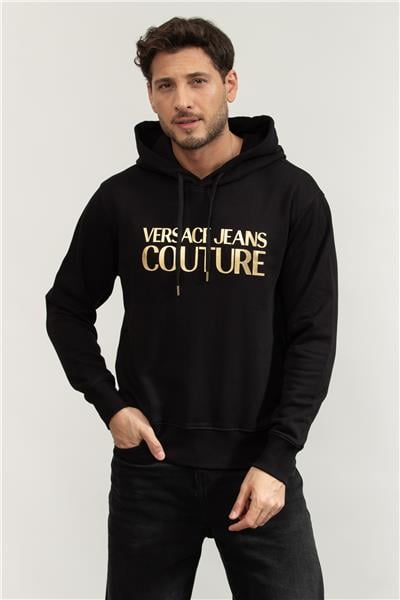 Versace Jeans Couture 72Up306 R Logo Thick Foil Erkek Kapüşonlu Sweatshirt