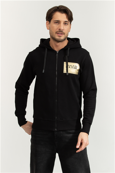 Versace Jeans Couture Bis R Piece Nr S Text Foil Erkek Kapüşonlu Sweatshirt