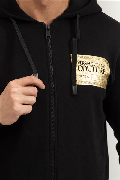 Versace Jeans Couture Bis R Piece Nr S Text Foil Erkek Kapüşonlu Sweatshirt