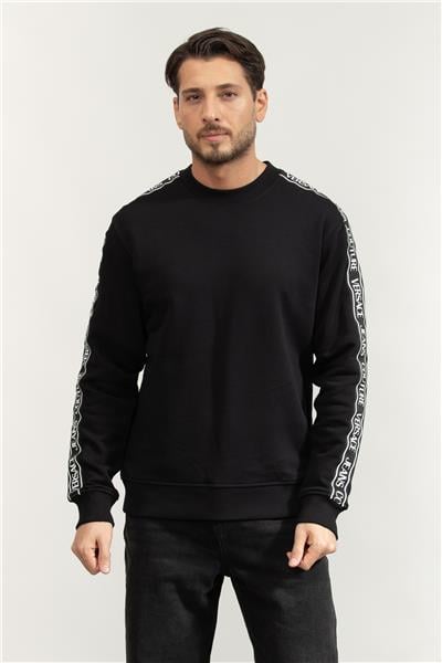 Versace Jeans Couture Brushed Cotton Fleece Erkek Bisiklet Yaka Sweatshirt