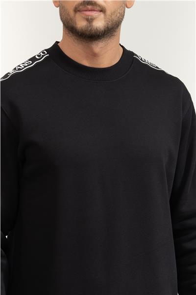 Versace Jeans Couture Brushed Cotton Fleece Erkek Bisiklet Yaka Sweatshirt