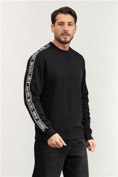 Versace Jeans Couture Brushed Cotton Fleece Erkek Bisiklet Yaka Sweatshirt