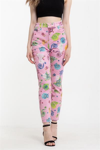Versace Jeans Couture  Bull Print Gioielli Desenli Skinny Kadın Pantolon