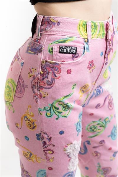 Versace Jeans Couture  Bull Print Gioielli Desenli Skinny Kadın Pantolon