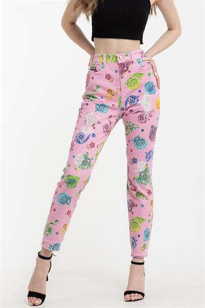 Versace Jeans Couture  Bull Print Gioielli Desenli Skinny Kadın Pantolon