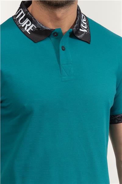 Versace Jeans Couture Cotton Piquet Erkek Polo Yaka T-Shirt