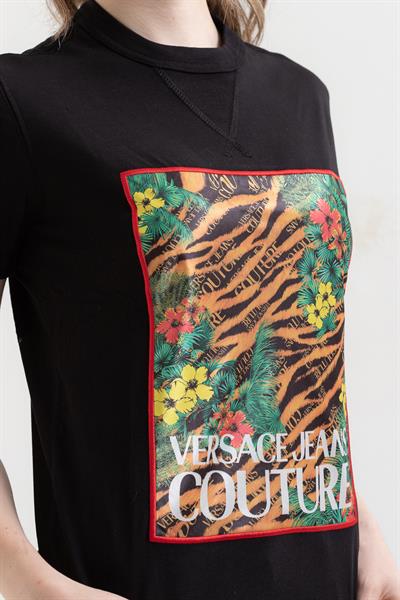 Versace Jeans Couture  Desenli %100 Pamuklu Kadın T-Shirt