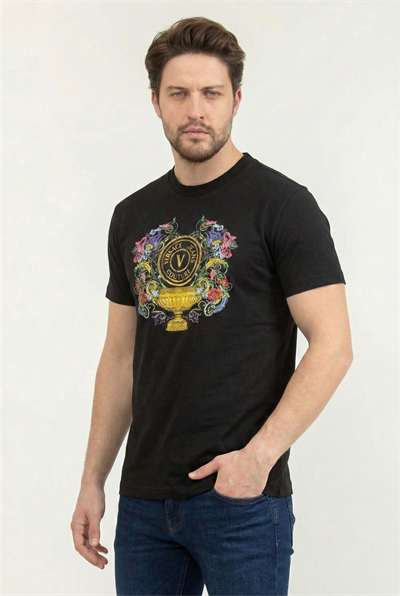Versace Jeans Couture Erkek Bisiklet Yaka T-Shirt
