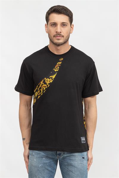 Versace Jeans Couture Erkek Bisiklet Yaka T-Shirt Siyah