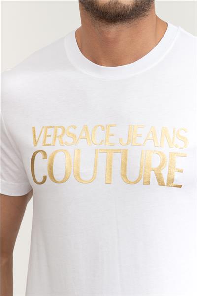 Versace Jeans Couture Erkek Bisiklet Yaka T-Shirt Beyaz