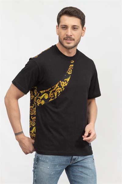 Versace Jeans Couture Erkek Bisiklet Yaka T-Shirt Siyah