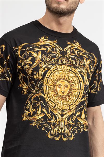 Versace Jeans Couture Erkek Bisiklet Yaka T-Shirt Siyah