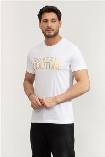 Versace Jeans Couture Erkek Bisiklet Yaka T-Shirt Beyaz