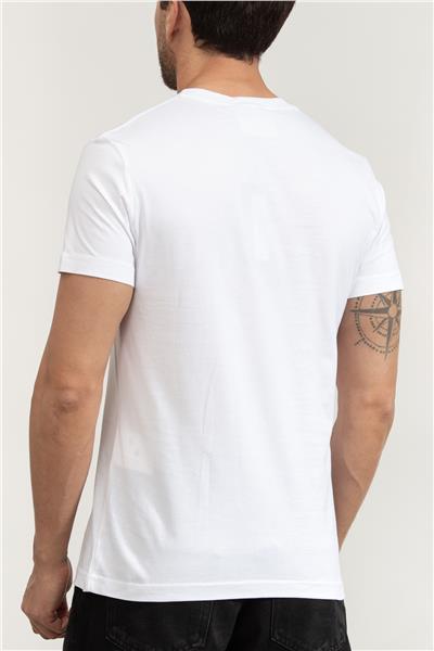 Versace Jeans Couture Erkek Bisiklet Yaka T-Shirt Beyaz