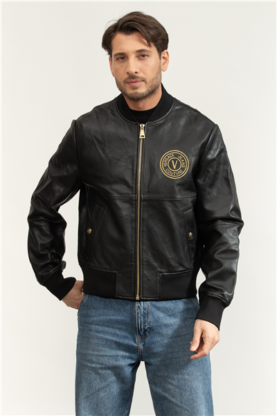 Versace Jeans Couture Erkek Deri Mont