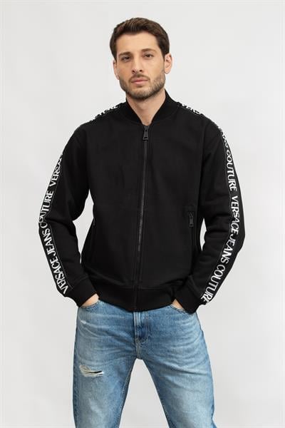 Versace Jeans Couture Erkek Fermuarlı Sweatshirt Siyah