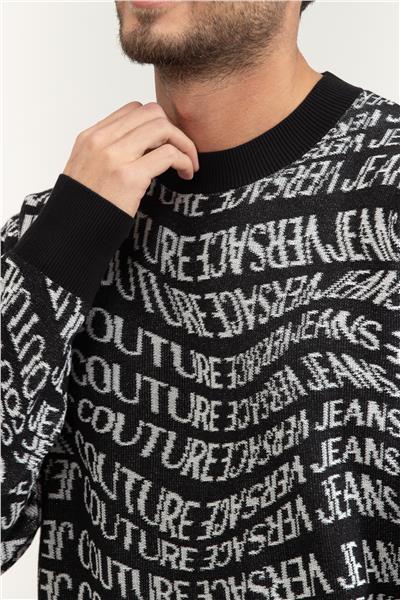 Versace Jeans Couture Fil. Cot Jacq Logo Liquify Knitwear Erkek Triko