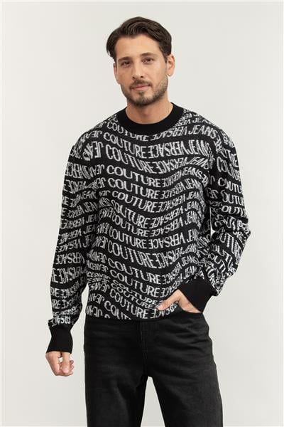 Versace Jeans Couture Fil. Cot Jacq Logo Liquify Knitwear Erkek Triko