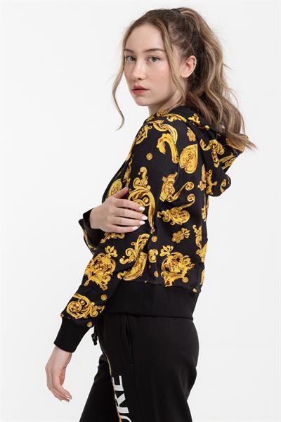 Versace Jeans Couture Fleece Print Gioielli Kapüşonlu Kadın Sweatshirt