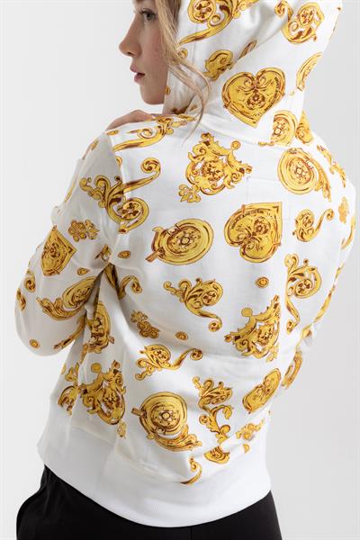 Versace Jeans Couture Fleece Print Gioielli Kapüşonlu Kadın Sweatshirt