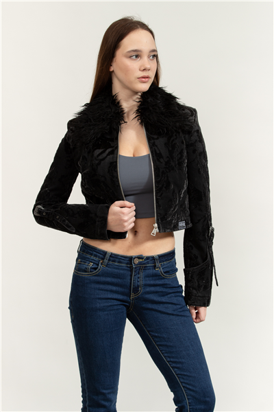 Versace Jeans Couture Flock Barocco Jacket Kadın Mont