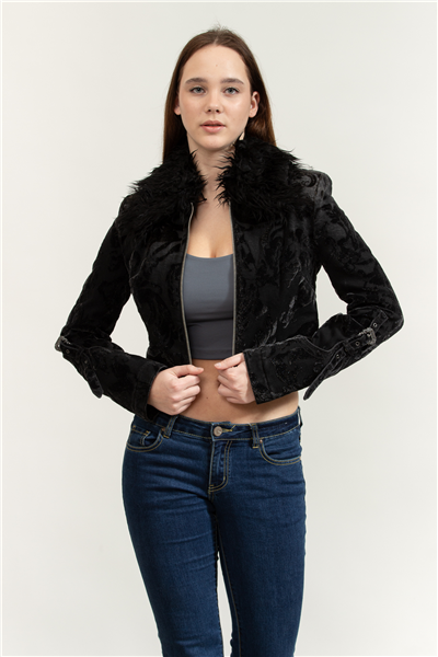 Versace Jeans Couture Flock Barocco Jacket Kadın Mont