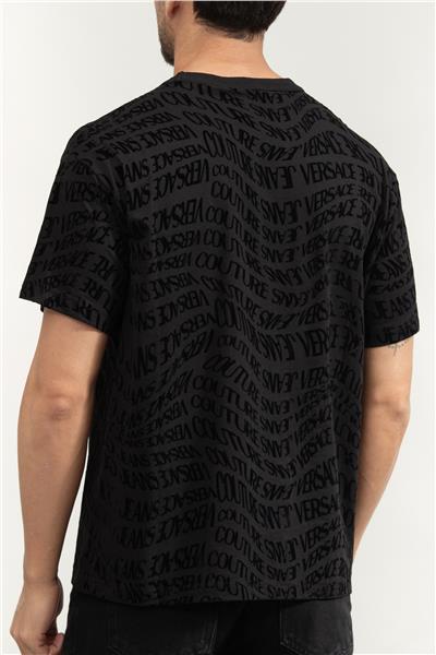 Versace Jeans Couture Jer Cot Flock Liquify Erkek Bisiklet Yaka T-Shirt