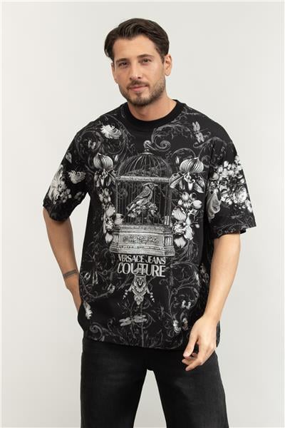 Versace Jeans Couture Jer Pan Cab Couriosite Erkek Bisiklet Yaka T-Shirt