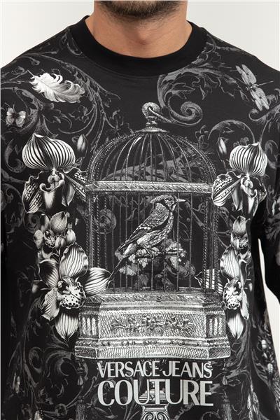 Versace Jeans Couture Jer Pan Cab Couriosite Erkek Bisiklet Yaka T-Shirt