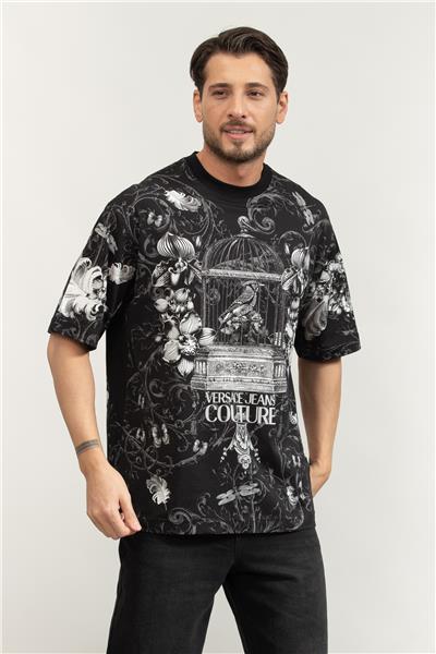 Versace Jeans Couture Jer Pan Cab Couriosite Erkek Bisiklet Yaka T-Shirt