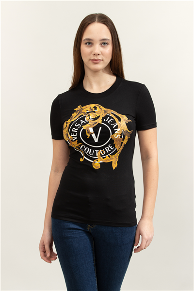 Versace Jeans Couture Jersey Stretch Kadın Bisiklet Yaka T-Shirt