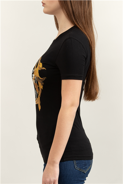 Versace Jeans Couture Jersey Stretch Kadın Bisiklet Yaka T-Shirt