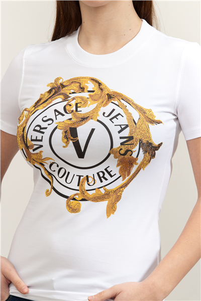 Versace Jeans Couture Jersey Stretch Kadın Bisiklet Yaka T-Shirt