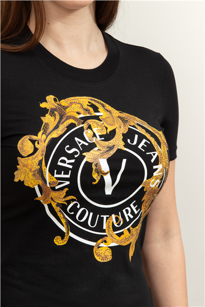 Versace Jeans Couture Jersey Stretch Kadın Bisiklet Yaka T-Shirt
