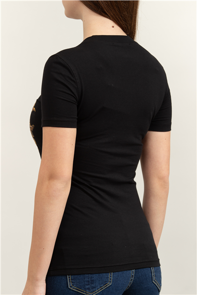 Versace Jeans Couture Jersey Stretch Kadın Bisiklet Yaka T-Shirt