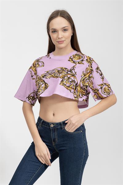 Versace Jeans Couture Kadın Bisiklet Yaka T-Shirt Çok Renkli